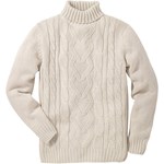 Sweter z golfem bonprix zielony abstrakcyjne wzory