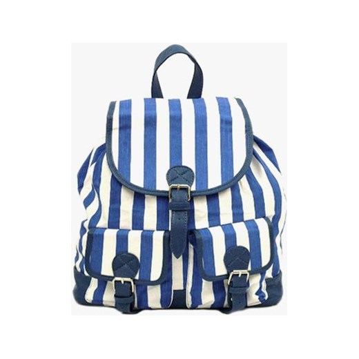 Candy Stripe Rucksack, plecak w paski vintageshop-pl niebieski elegancki