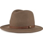 Leather-trimmed wool-felt fedora net-a-porter brazowy