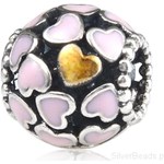 D473 SERCE KORALIK ZAWIESZKA MODUŁOWA BRANSOLETKA BEADS SREBRO 925 Silverbeads.pl szary SilverBeads