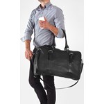 Torba męska podróżna weekendowa SOLIER S16 czarna czarny Solier Skorzana.com