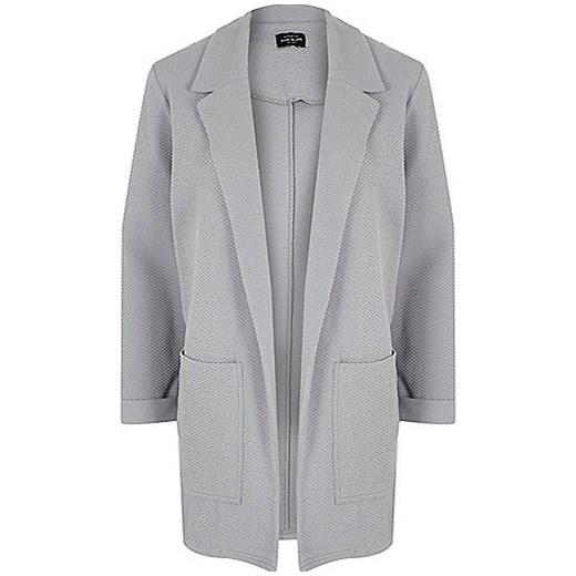 Light grey textured cardigan jacket River Island szary