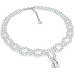 SREBRNY ŚLUBNY NASZYJNIK KRYSZTAŁY SWAROVSKI 925 : Kolor pokrycia srebra - Pokrycie Jasnym Rodem