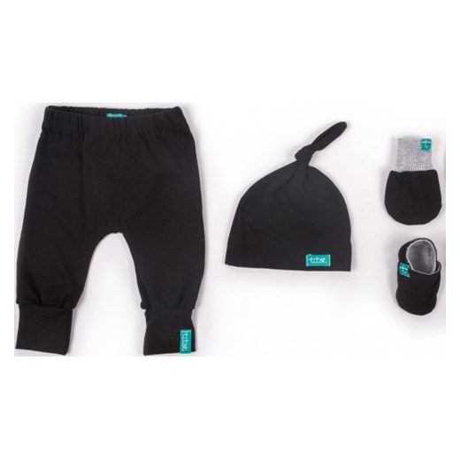 Wyprawka Black Zestaw Niemowlęcy 4-częściowy czarny Titot Baby Fashion 68 showroom.pl