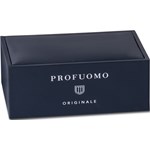 Spinki do mankietów w kształcie kwadratu w drobną brązową kratkę Profuomo EleganckiPan.com.pl