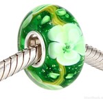 B410 Kwiaty charms koralik beads srebro 925