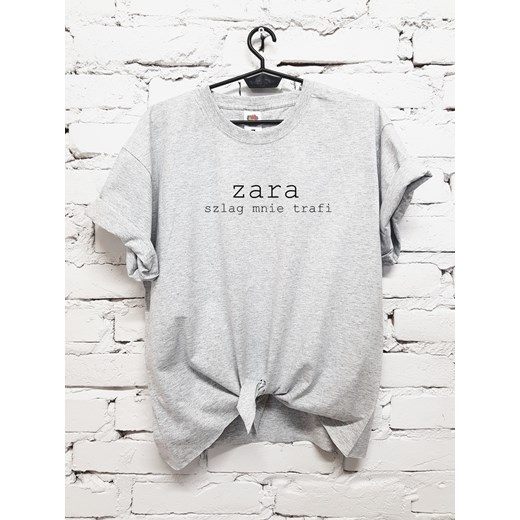 Bluzka wiązana w tali z napisem zara szlag mnie trafi Time For Fashion