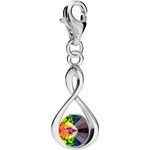 SREBRNY CHARMS NIESKOŃCZONOŚĆ SWAROVSKI RIVOLI 925 : Kolor kryształu SWAROVSKI - Crystal VM, Kolor pokrycia srebra - Pokrycie Jasnym Rodem Giorre