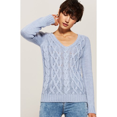 House - Sweter z warkoczami - Niebieski