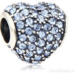 D354 Serce charms koralik beads srebro 925