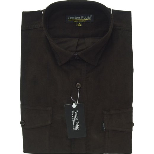KOSZULA SZTRUKSOWA MĘSKA BRĄZOWA! ROZ.M 39/40 S112 Boston Public XL Modameskado6xl