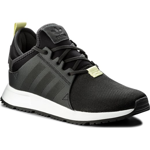 Buty sportowe męskie Adidas czarne sznurowane ze skóry ekologicznej