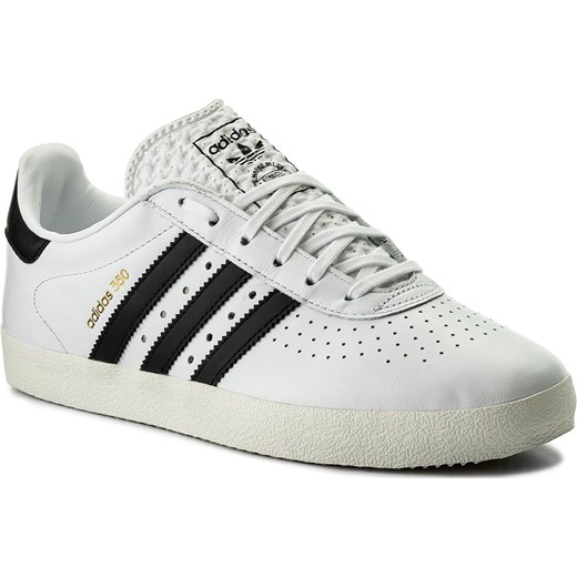 Białe trampki męskie Adidas ze skóry ekologicznej sportowe