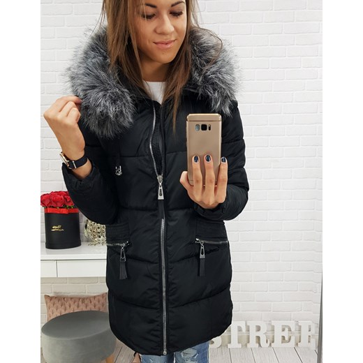 Kurtka damska ESQUEL zimowa pikowana z kapturem czarna (ty0351) Dstreet M promocyjna cena DSTREET.PL