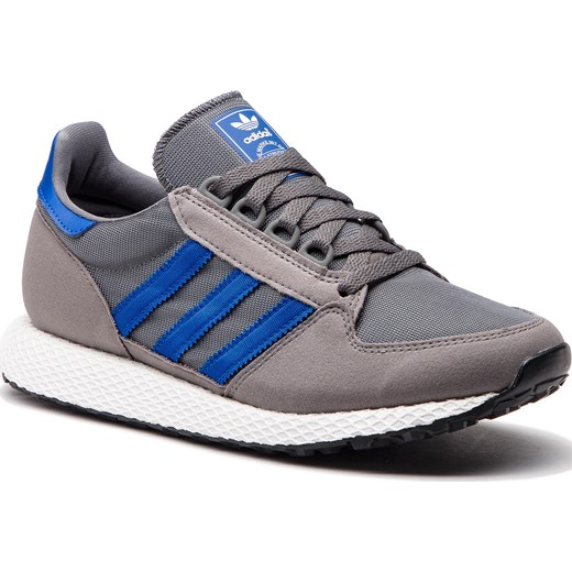 Buty sportowe damskie brązowe Adidas z tworzywa sztucznego płaskie na wiosnę sznurowane