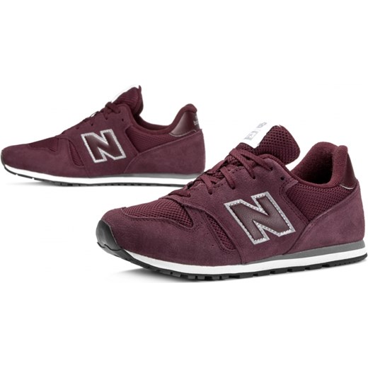 New Balance buty sportowe damskie na wiosnę czerwone na płaskiej podeszwie zamszowe sznurowane bez wzorów