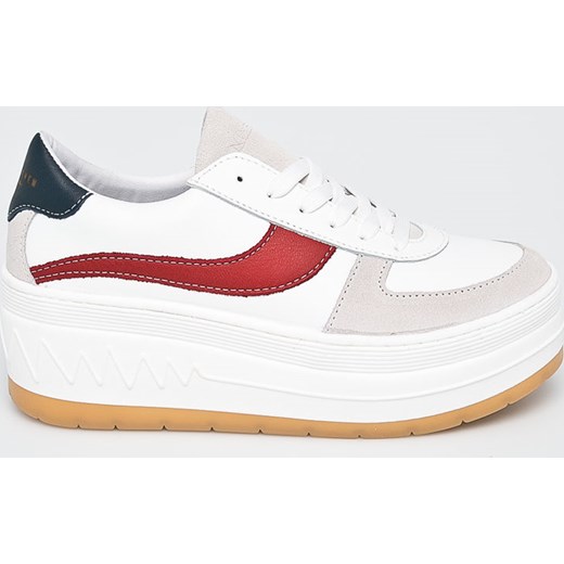 Sneakersy damskie Sixty Seven skórzane młodzieżowe wiosenne sznurowane gładkie na platformie