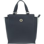Shopper bag niebieska Tommy Hilfiger elegancka ze skóry ekologicznej
