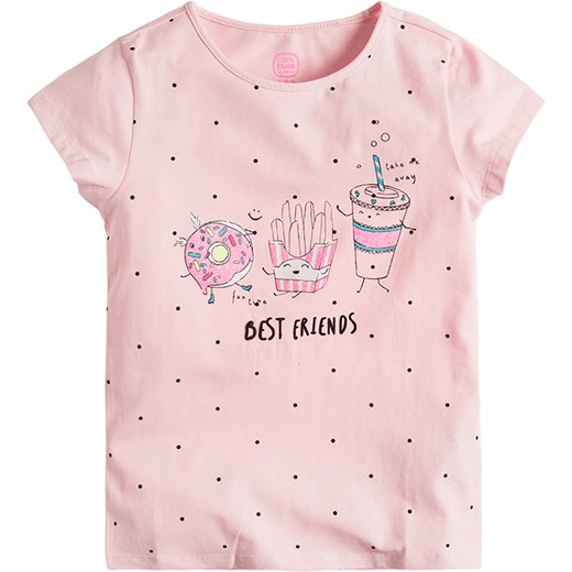 Cool Club, T-shirt dziewczęcy, różowy, kropki, Best friends Cool Club 110 smyk