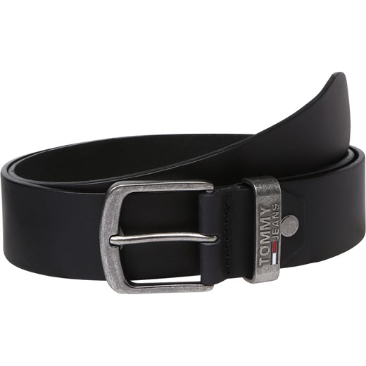 Pasek czarny Tommy Hilfiger gładki