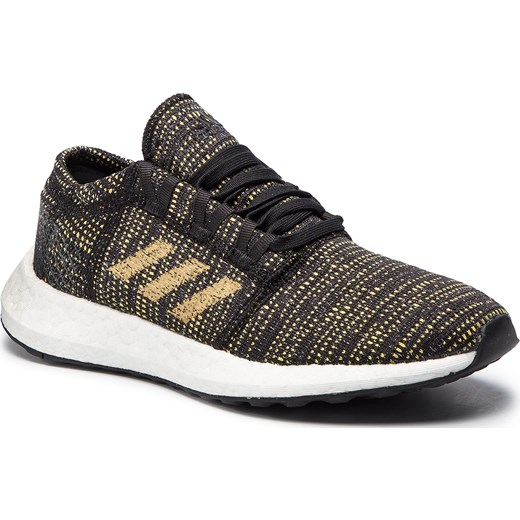 Buty sportowe damskie Adidas dla biegaczy gładkie sznurowane z tworzywa sztucznego na płaskiej podeszwie