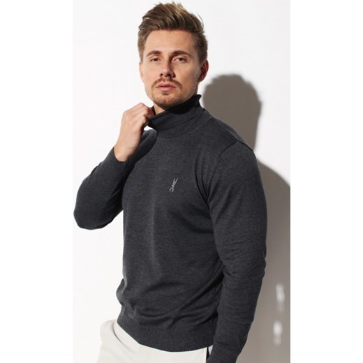 Sweter męski Edward Orlovski gładki czarny