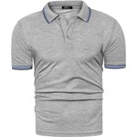 T-shirt męski szary Risardi letni z krótkim rękawem