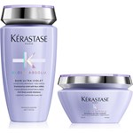 Kerastase Blond Absolu Ultra-Violet | Zestaw minimalizujący żółty odcień włosów blond: kąpiel 250ml + maska 200ml Kérastase Estyl.pl