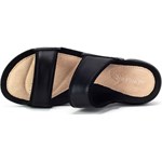 Clarks klapki damskie na płaskiej podeszwie ze skóry bez wzorów czarne bez zapięcia casual