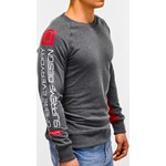 Bluza męska bez kaptura z nadrukiem B921 - grafitowa Ombre L