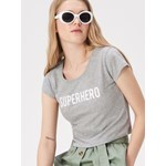 Sinsay - Krótki t-shirt z hasłem - Jasny szar Sinsay L