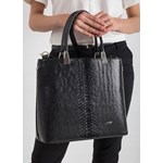 Shopper bag Rovicky bez dodatków czarna ze skóry ekologicznej