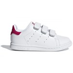 Białe trampki dziecięce Adidas skórzane na rzepy