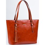 Czerwona shopper bag Monnari elegancka matowa na ramię