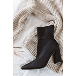 Botki eleganckie bez wzorów ze skóry bez zapięcia zimowe