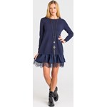 Sukienka Twinset z okrągłym dekoltem casualowa mini z długim rękawem
