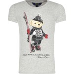 Szara bluzka dziewczęca Polo Ralph Lauren z krótkim rękawem