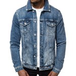 KURTKA MĘSKA JEANS NIEBIESKA OZONEE B/55150 Ozonee XL okazja ozonee.pl
