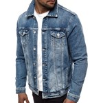 KURTKA MĘSKA JEANS NIEBIESKA OZONEE B/55150 Ozonee XL okazja ozonee.pl