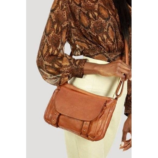 MARCO MAZZINI Torebka przewieszka skórzana vintage messenger brąz camel Merg one size okazja merg.pl