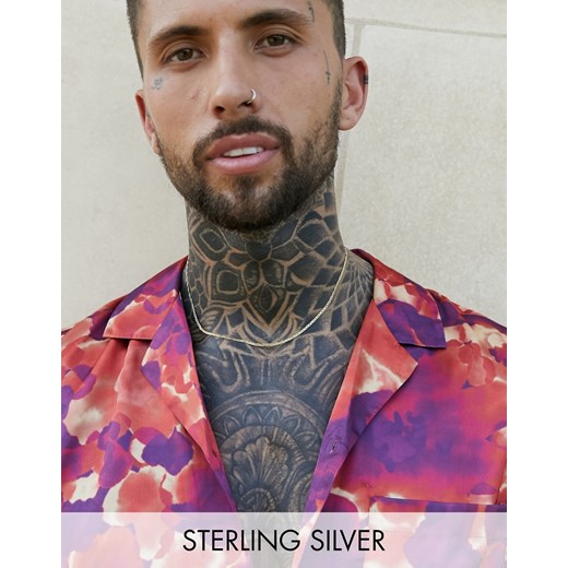 ASOS DESIGN – Łańcuszek ze srebra wysokiej próby z płaskimi ogniwami pozłacany złotem 14k-Złoty No Size Asos Poland