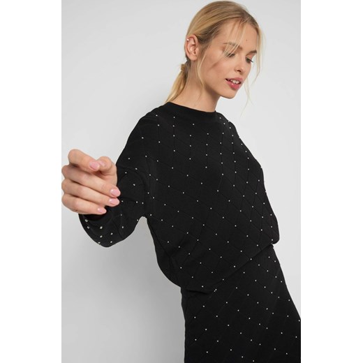 Sweter nietoperz z perłami S orsay.com