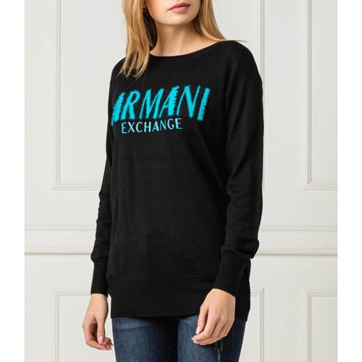 Armani Exchange Sweter | Regular Fit | z dodatkiem wełny Armani Exchange L wyprzedaż Gomez Fashion Store