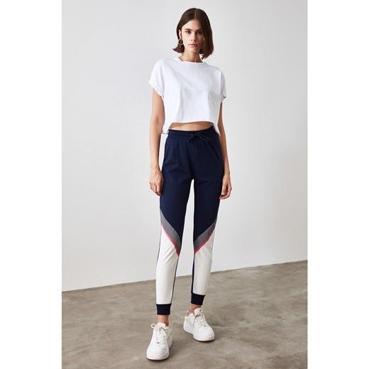 Trendyol Navy Reflector Detailed Basic Jogger Knitted Tracksuit bottom Trendyol S Factcool
