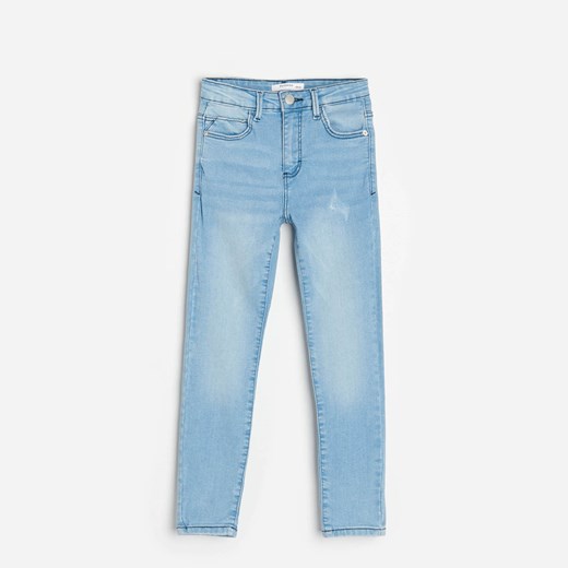 Reserved - Jeansy slim fit z wysoką talią - Niebieski Reserved 122 Reserved