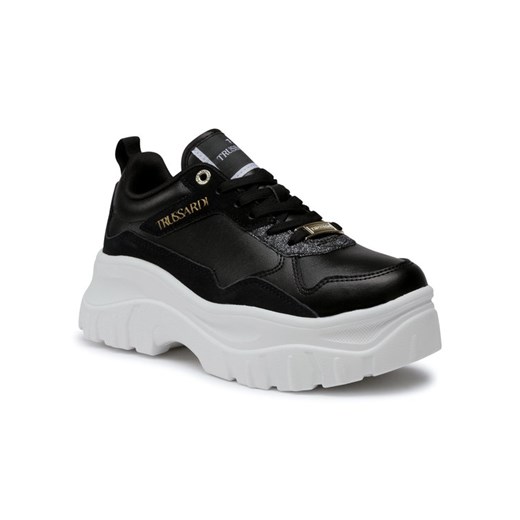 Trussardi Jeans Sneakersy 79A00543 Czarny Trussardi Jeans 38 okazja MODIVO