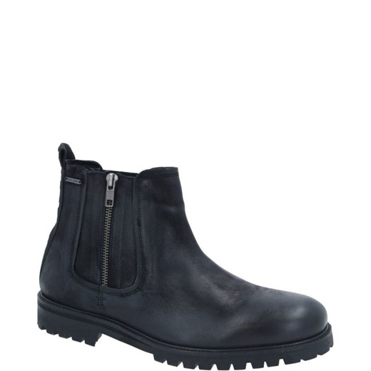 Buty zimowe męskie Pepe Jeans ze skóry casual czarne na zamek