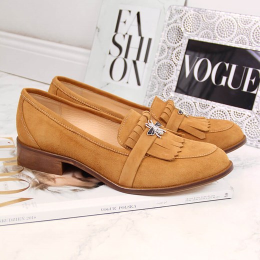 Mokasyny damskie skórzane camel Juma 2681 Juma 40 wyprzedaż ButyRaj.pl