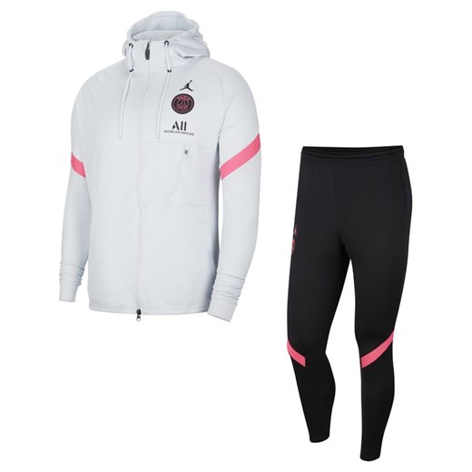 Męski dzianinowy dres piłkarski Paris Saint-Germain Strike - Szary Nike M Nike poland