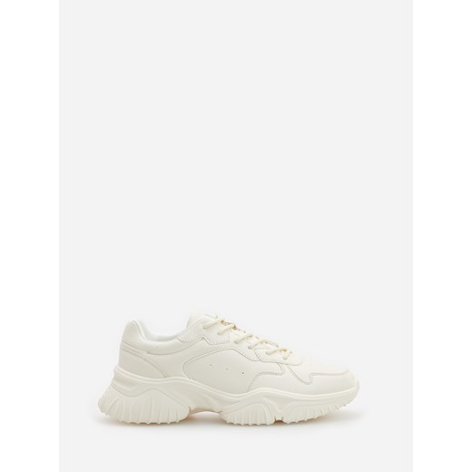 Buty sportowe damskie Reserved sneakersy skórzane wiązane